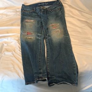 Distressed patchwork jeans from American Eagle!